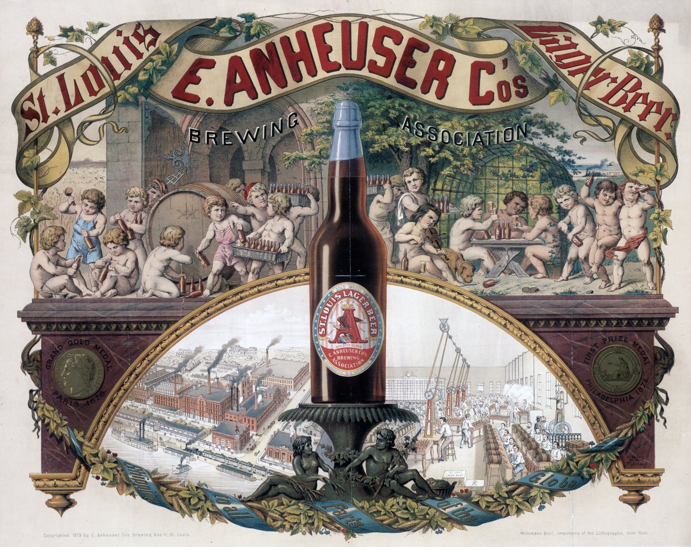 A 19th-century American lager-brewery advertisement. German immigration turned the US into a lager nation with thousands of breweries before Prohibition.