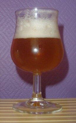 A Belgian Tripel — pale and strong, with a dry finish and spicy, fruity yeast character that hides its high alcohol.